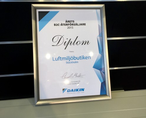 &Aring;rets &aring;terf&ouml;rs&auml;ljare Daikin B2C 2015