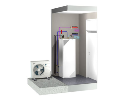 V&auml;rmepumpen med installation