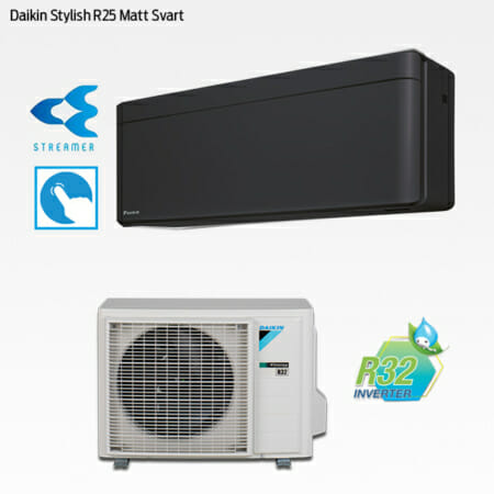 Daikin Stylish 25 Mattsvart FTXA25CB-RXA25A