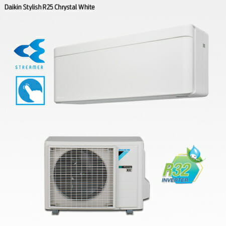 Daikin Stylish R25 Chrystal White FTXA25AW-RXA25A