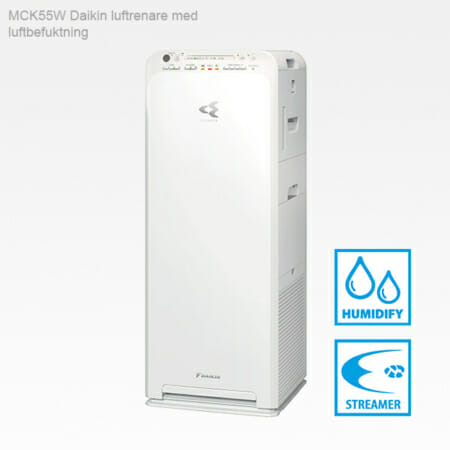 MCK55W Daikin luftrenare med inbyggd luftbefuktning, HEPA-filter och flash streamer