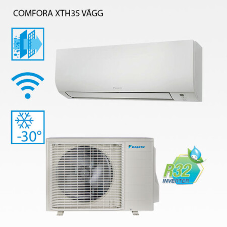 Daikin Comfora XTH35 med Nepura utedel optimerad f&ouml;r v&auml;rme