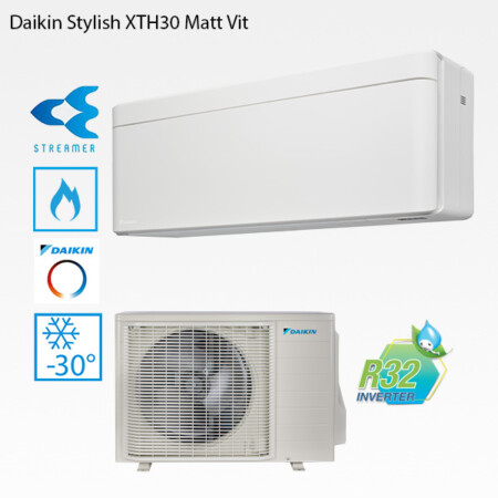 Daikin Stylish XTH 30 Vit med Nepura+ utomhusdel
